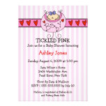 TICKLED PINK Bib Baby Girl Shower Invitations