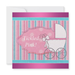 Tickled Pink Carriage Baby Girl Shower zazzle_invitation