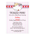 Tickled Pink Diaper Baby Girl Shower Invitations