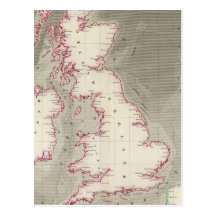 Tidal chart British Seas Post Card