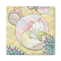 Tidepool treasures square magnet magnets