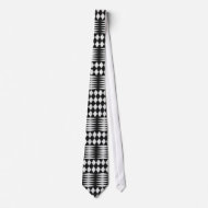 Tie Black & White Style Twisted Diamond Print
