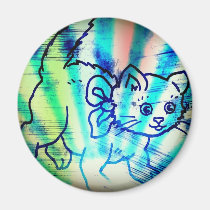 Tie Die Cat Artwork magnets