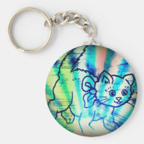 Tie Die Cat Artwork keychains