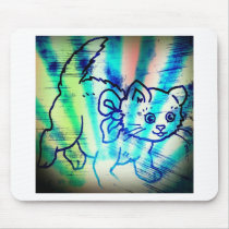 Tie Die Cat Artwork mousepads