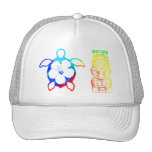 Tie Die Honu And Tiki Mask Trucker Hats