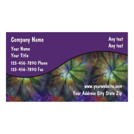 Tie Dye Business Cards (front side)