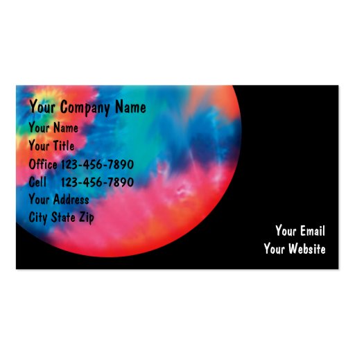 Tie Dye Business Cards (front side)