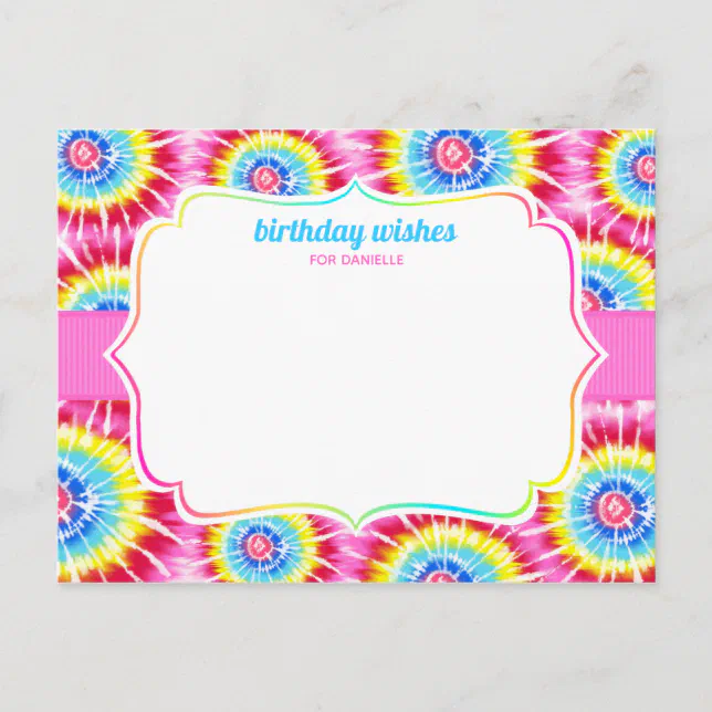 Tie Dye Celebration Birthday Advice Wish Cards Zazzle