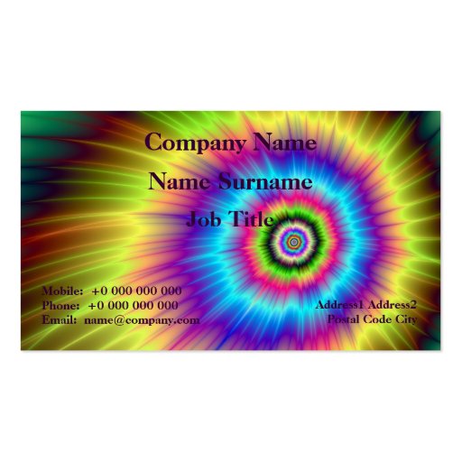 Tie-dye Color Explosion Business Card (front side)