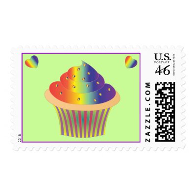 Tie Dye Cupcake Postage Stamp by candystore