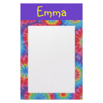 Tie dye customizable stationary stationery