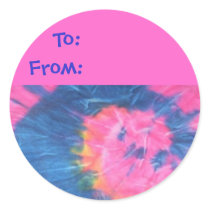 Tie Dye Design Gift Tag stickers