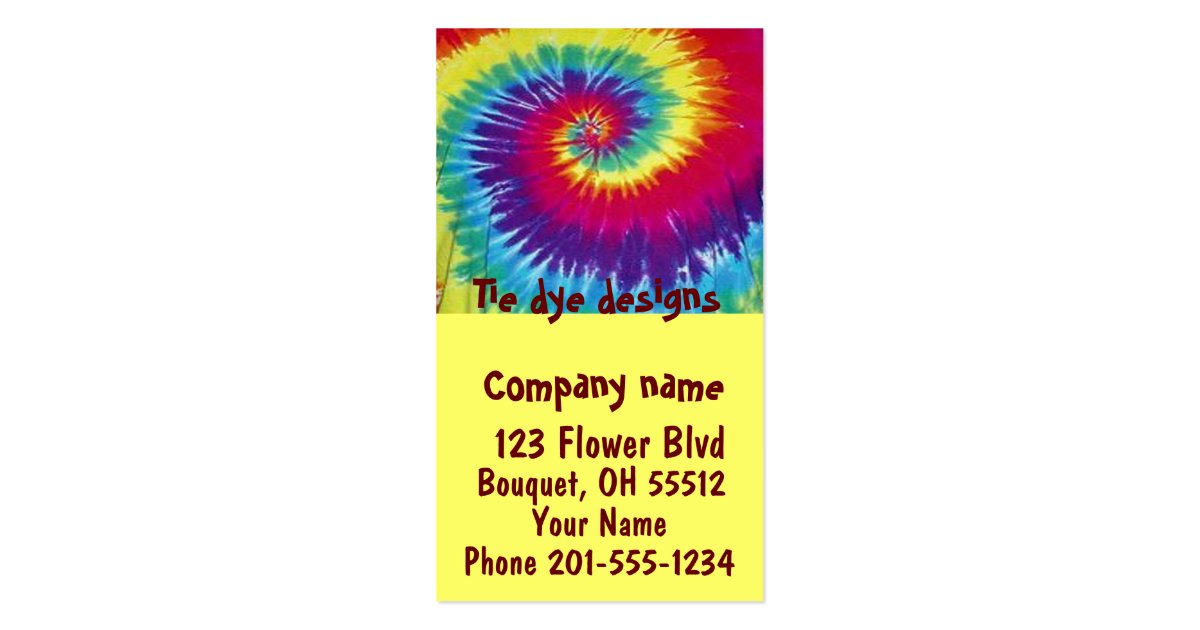 tie dye business cards