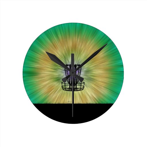 Tie Dye Disc Golf Basket Round Clocks Zazzle