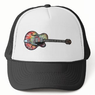 Tie Dye Guitar Trucker Hat