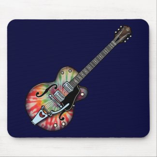 Tie Dye Guitar Mouse Pad