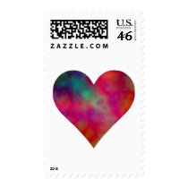 Tie Dye Heart Postage Stamp