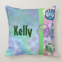 Tie Dye Peace Birthday Throw Pillow