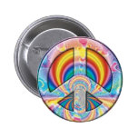Tie Dye Peace Button