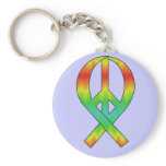 Tie Dye Peace Ribbon Keychain