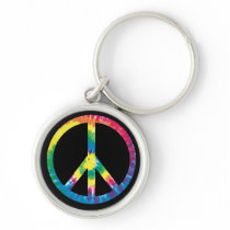 Tie Dye Peace Sign 2 Keychains