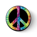 Tie Dye Peace Sign button