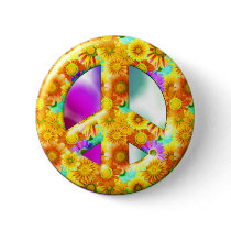 Tie Dye Peace Sign Designs Buttons