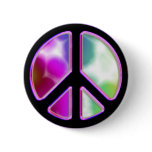 Tie Dye Peace Sign Designs Button
