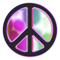 Tie Dye Peace Sign Designs Round Stickers