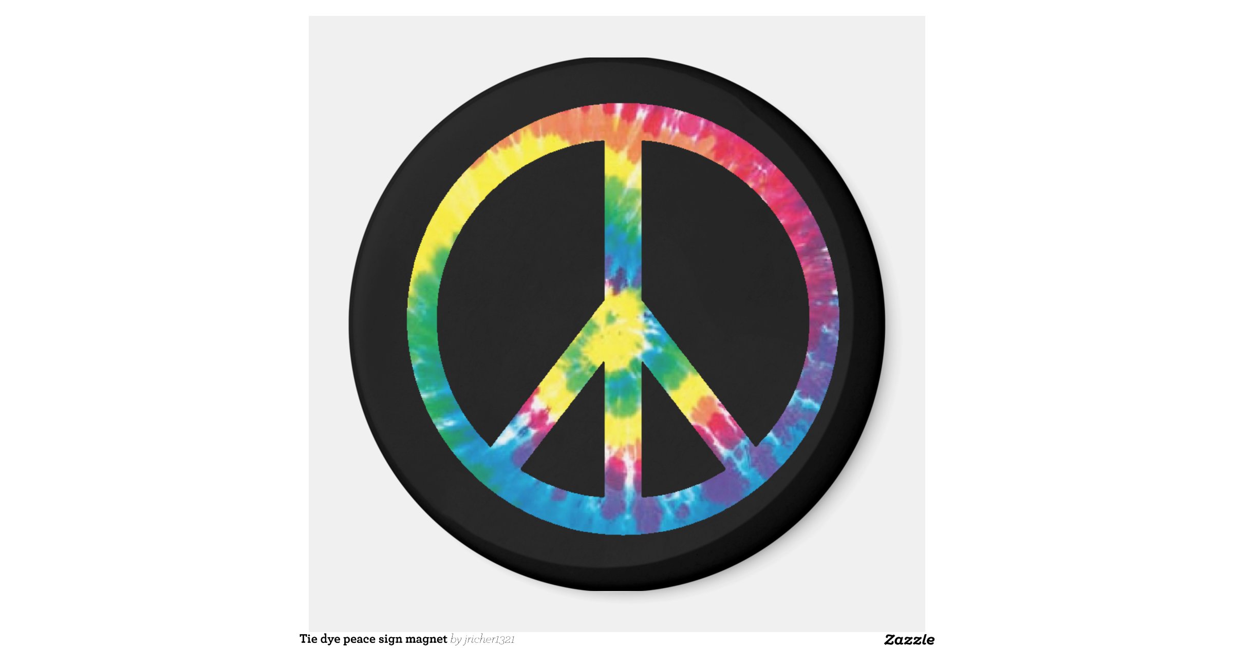 Tie dye peace sign magnet | Zazzle