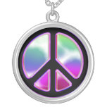 Tie Dye Peace Sign Necklace