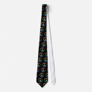 Tie dye peace sign tie tie