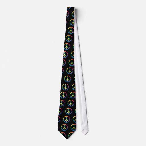 Tie dye peace sign tie | Zazzle