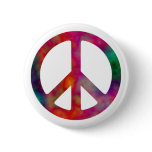 Tie Dye Peace Symbol Pinback Button