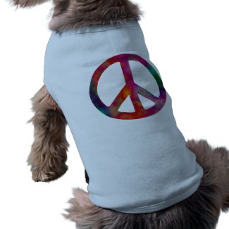 Tie Dye Peace Symbol petshirt