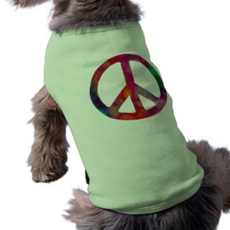 Tie Dye Peace Symbol petshirt