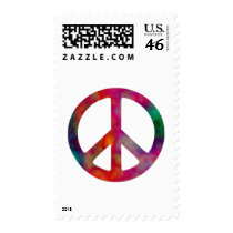 Tie Dye Peace Symbol Postage Stamps