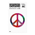 Tie Dye Peace Symbol Postage Stamps