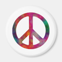 Tie Dye Peace Symbol Refrigerator Magnets