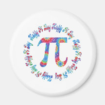 Tie Dye Pi Day Tees and Gifts Magnets