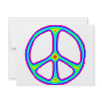 Tie Dye Rainbow Peace Sign 60's Hippie Love invitations
