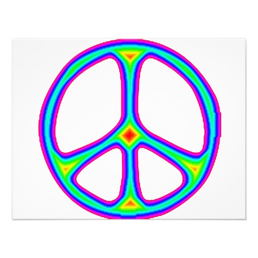 Tie Dye Rainbow Peace Sign 60's Hippie Love Invites