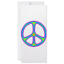 Tie Dye Rainbow Peace Sign 60's Hippie Love rack cards by kateskorner Tie Dye Rainbow Peace Sign 60's Hippie Love rack cards