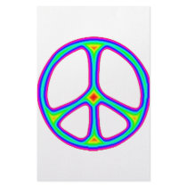 Tie Dye Rainbow Peace Sign 60's Hippie Love stationery