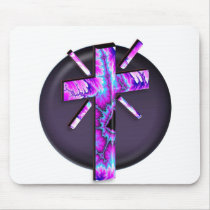 Tie-Dye Sunburst Cross mousepads