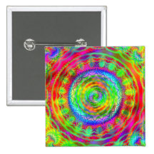 Tie Dye Target Pinback Button
