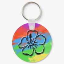 Tie Dyed Hibiscus keychains