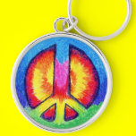 Tie~Dyed Peace keychains