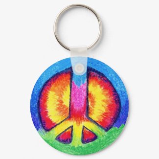 Tie~Dyed Peace keychain